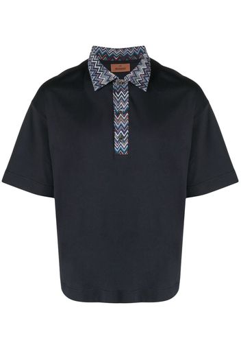 Missoni chevron-trim polo shirt - Blu