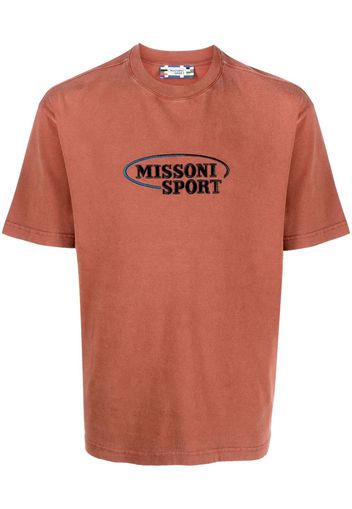 Missoni embroidered-logo cotton T-shirt - Marrone