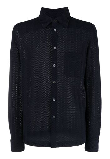 Missoni zigzag-woven striped shirt - Blu