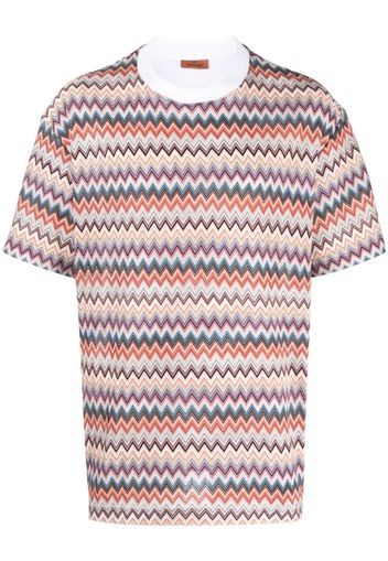 Missoni zigzag-pattern crew-neck T-shirt - Arancione