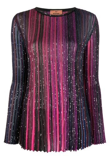 Missoni Maglione a righe con paillettes - Rosa