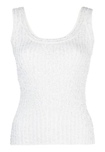 Missoni sequin-embellished ribbed top - Bianco