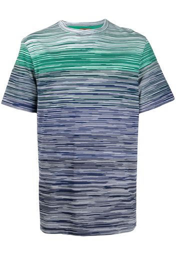 Missoni T-shirt a righe con effetto schiarito - Blu