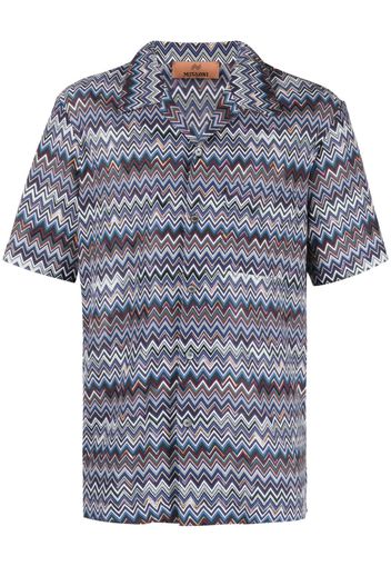 Missoni zigzag-pattern camp-collar shirt - Blu