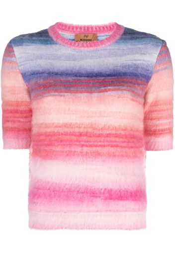 Missoni brushed-effect wool-blend top - Blu