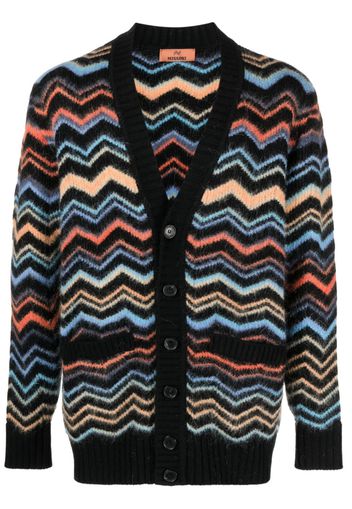 Missoni zigzag-woven ribbed cardigan - Nero