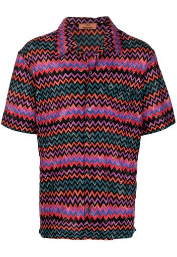 Missoni zigzag-pattern spread-collar shirt - Viola