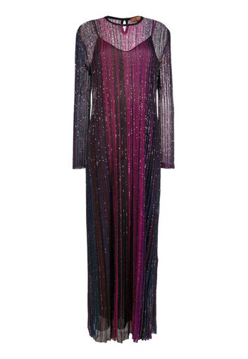 Missoni sequin-embellished pleated maxi dress - Rosa