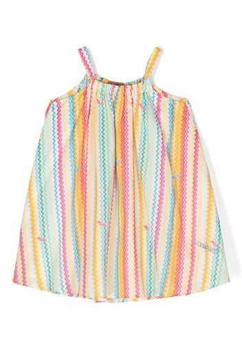 Missoni Kids chevron-print sleeveless cotton dress - Rosa