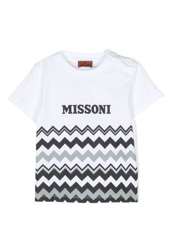 Missoni Kids zigzag-print cotton T-shirt - Bianco