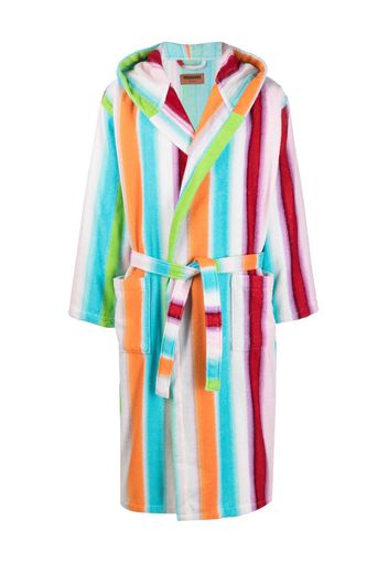 Missoni stripe-pattern cotton robe - Blu