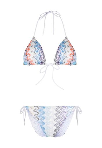 Missoni zigzag-print halterneck bikini set - Blu
