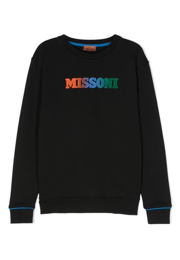 Missoni Kids logo-print cotton-jersey sweatshirt - Nero