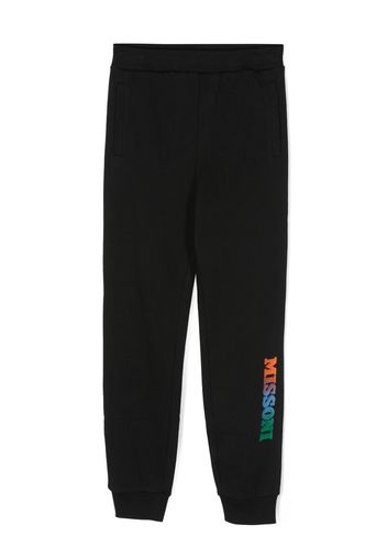 Missoni Kids logo-embossed cotton track pants - Nero