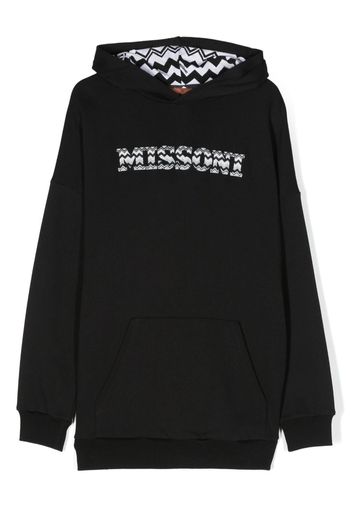 Missoni Kids logo-print cotton hoodie - Nero