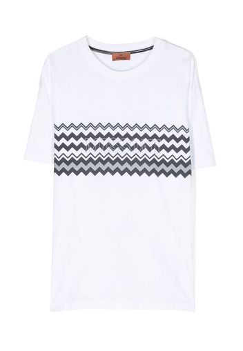 Missoni Kids logo-print cotton-jersey T-shirt - Bianco