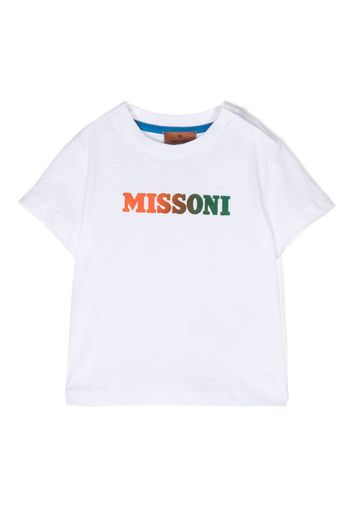 Missoni Kids logo-print cotton-jersey T-shirt - Bianco