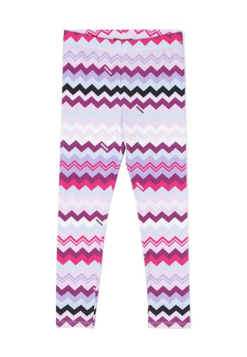 Missoni Kids zig-zag print jersey leggings - Rosa