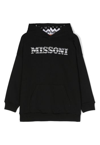 Missoni Kids logo-print cotton hoodie - Nero