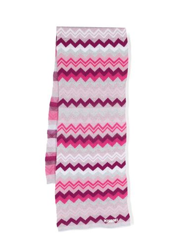 Missoni Kids zigzag knitted scarf - Rosa