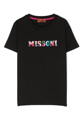 Missoni Kids logo-print cotton T-shirt - Nero