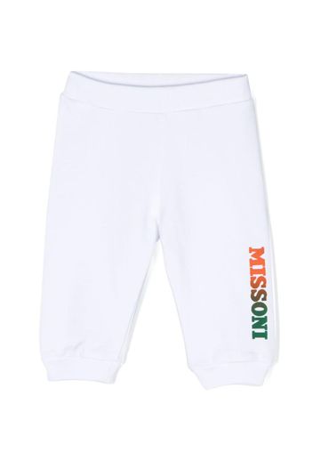 Missoni Kids logo-print cotton track pants - Bianco