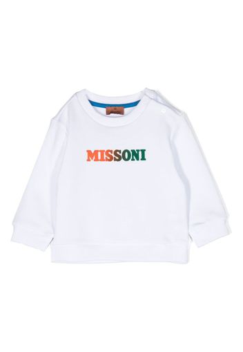 Missoni Kids logo-print cotton jumper - Bianco