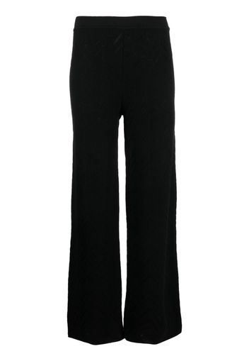 Missoni straight-leg zigzag-embroidery trousers - Nero