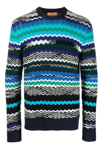 Missoni zigzag-woven wool-blend jumper - Blu