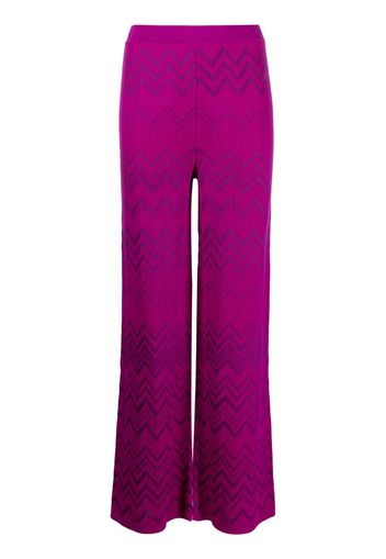 Missoni straight-leg zigzag-embroidery trousers - Viola