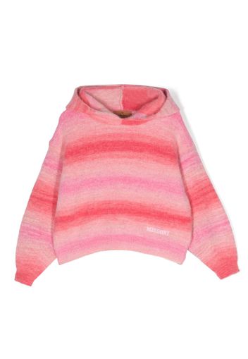 Missoni Kids painterly-print knitted hoodie - Rosa