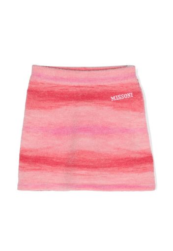 Missoni Kids painterly-print embroidered A-line skirt - Rosa