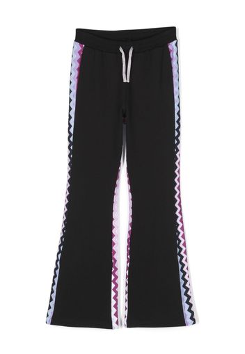 Missoni Kids zig-zag print flared track pants - Nero