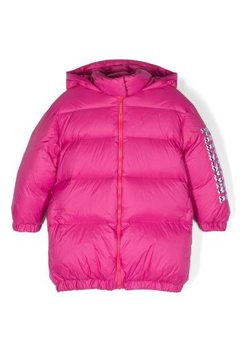 Missoni Kids logo-print puffer coat - Rosa