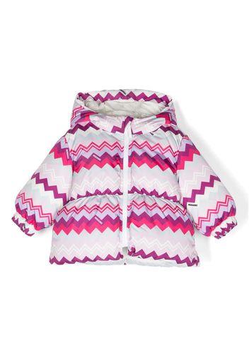 Missoni Kids logo-print padded jacket - Rosa