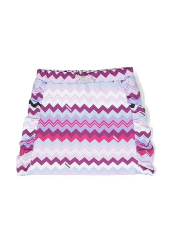 Missoni Kids zigzag-print cotton miniskirt - Bianco