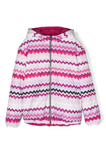 Missoni Kids zigzag-pattern hooded jacket - Rosa