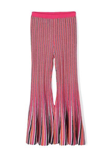 Missoni Kids striped flared trousers - Rosa