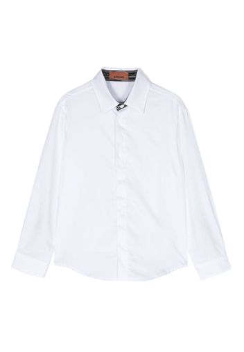 Missoni Kids contrasting-trim cotton shirt - Bianco