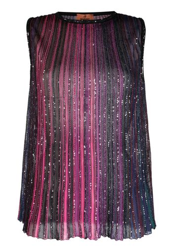 Missoni sequin-embellished pleated tank top - Rosa