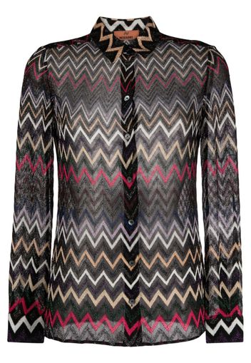 Missoni zigzag-pattern long-sleeved shirt - Nero
