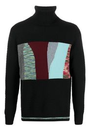 Missoni patchwork-motif roll neck jumper - Nero