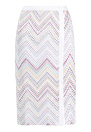 Missoni zigzag-woven pencil skirt - Bianco