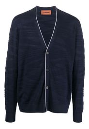 Missoni ripped-detail knitted cardigan - Blu