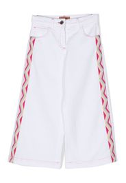 Missoni Kids Zig-Zag trim straight-leg jeans - Bianco