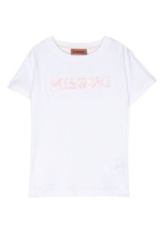 Missoni Kids logo-lettering sequinned T-shirt - Bianco