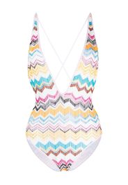 Missoni zig-zag knitted swimsuit - Bianco