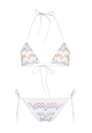 Missoni zig-zag-woven triangle bikini - Bianco