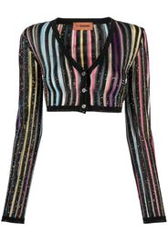 Missoni sequin-embellished striped cropped cardigan - Nero