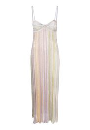 Missoni gathered-detail vertical-stripe dress - Bianco